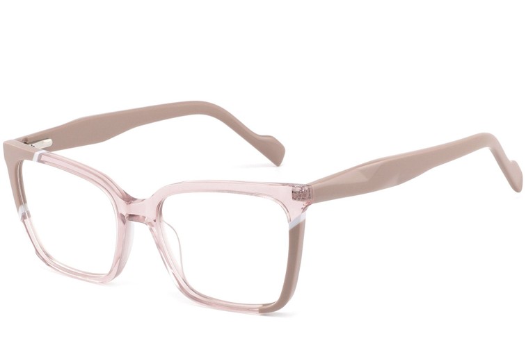 Rechteckige rosa Acetatbrille #BS2425-0853