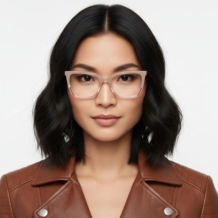 Lunettes rectangulaires en acétate rose #BS2425-0853