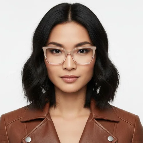 Lunettes rectangulaires en acétate rose #BS2425-0853