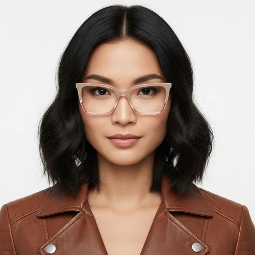 Rectangular Pink Acetate Glasses #BS2425-0853