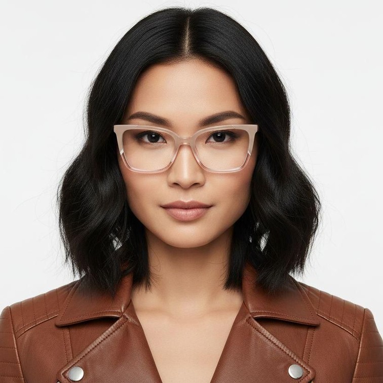 Rechteckige rosa Acetatbrille #BS2425-0853