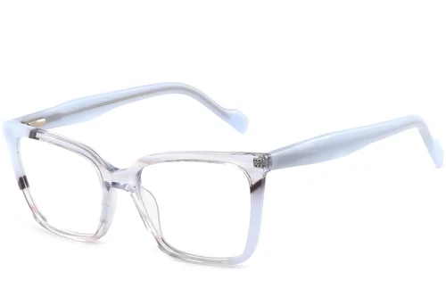 Lunettes rectangulaires en acétate bleu #BS2425-0854