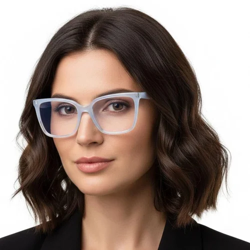 Lunettes rectangulaires en acétate bleu #BS2425-0854