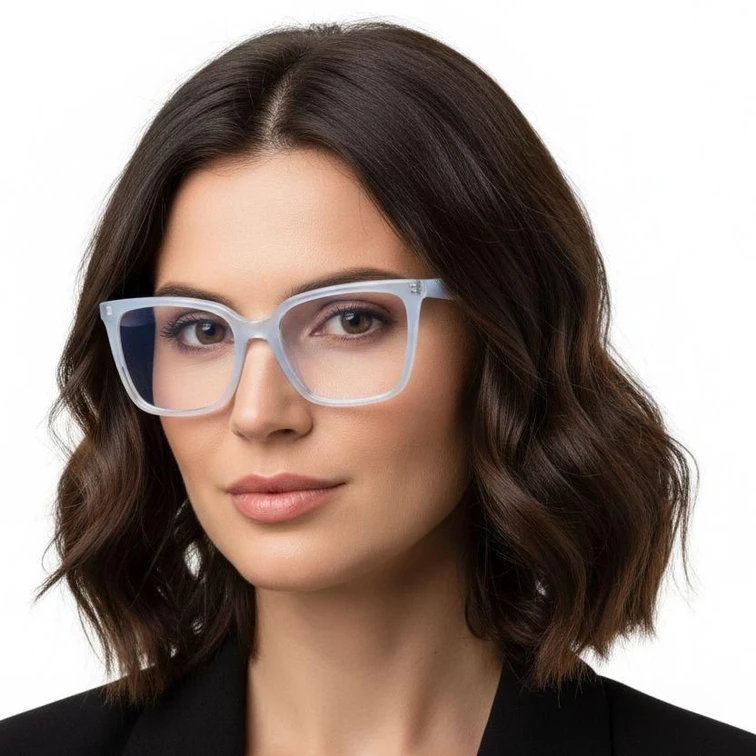 Rectangular Blue Acetate Glasses #BS2425-0854