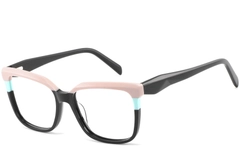 Rectangular Black Acetate Glasses #BS2425-0855