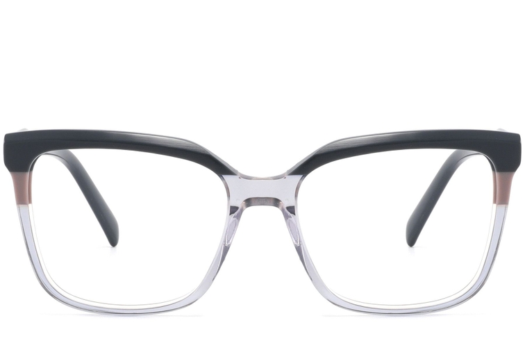 Lunettes rectangulaires en acétate bleu #BS2425-0856