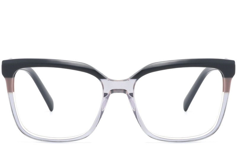 Rectangular Blue Acetate Glasses #BS2425-0856