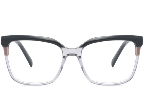 Lunettes rectangulaires en acétate bleu #BS2425-0856
