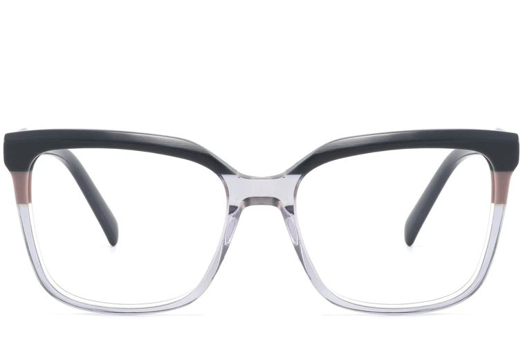 Rectangular Blue Acetate Glasses #BS2425-0856
