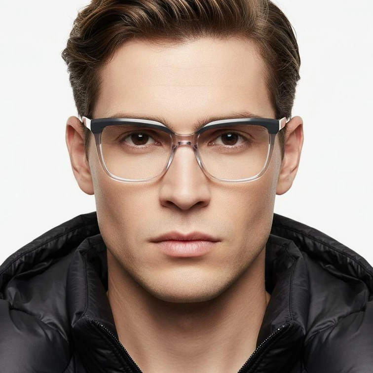 Rectangular Blue Acetate Glasses #BS2425-0856