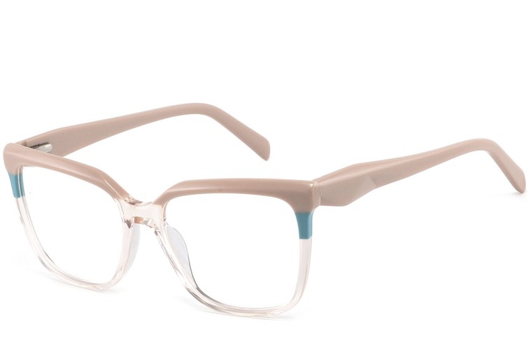 Rechteckige rosa Acetatgläser #BS2425-0857