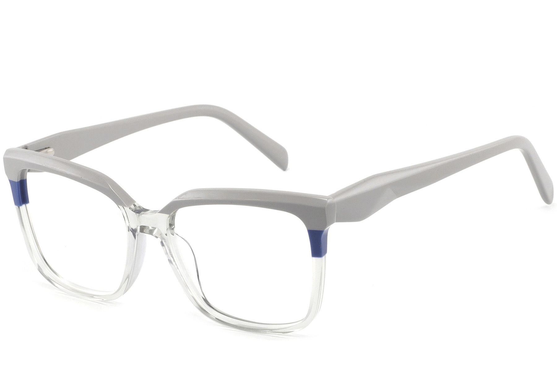Rectangular Gray Acetate Glasses #BS2425-0858