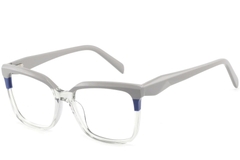 Rectangular Gray Acetate Glasses #BS2425-0858