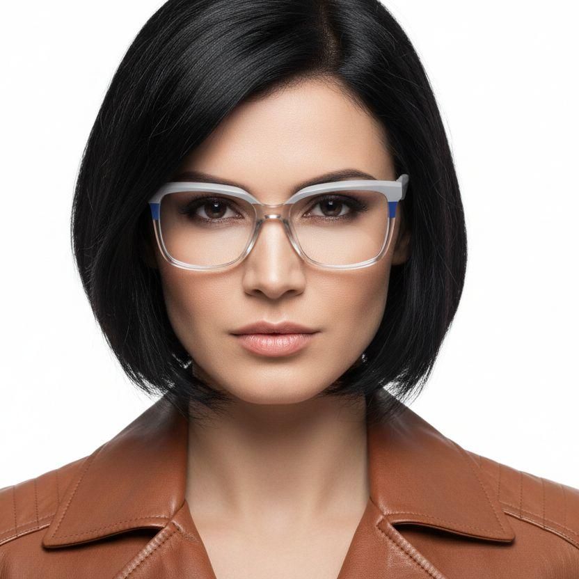 Gafas rectangulares de acetato gris #BS2425-0858