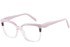 Rectangular Pink Acetate Glasses #BS2425-0859
