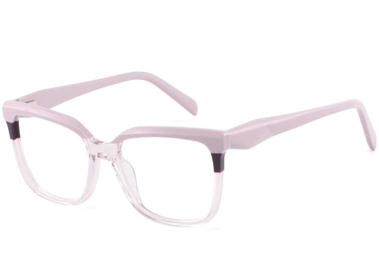 Lunettes rectangulaires en acétate rose #BS2425-0859