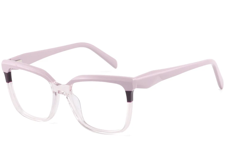 Rechteckige rosa Acetatbrille #BS2425-0859