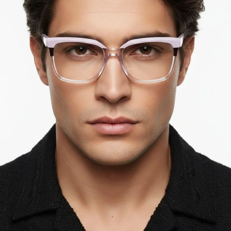 Gafas rectangulares de acetato rosa #BS2425-0859