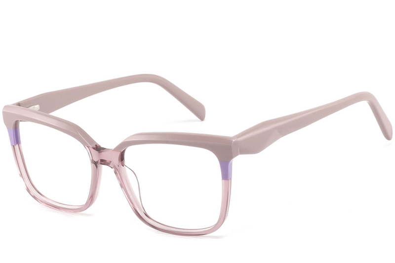 Rectangular Pink Acetate Glasses #BS2425-0860