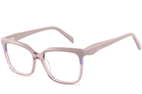 Lunettes rectangulaires en acétate rose #BS2425-0860