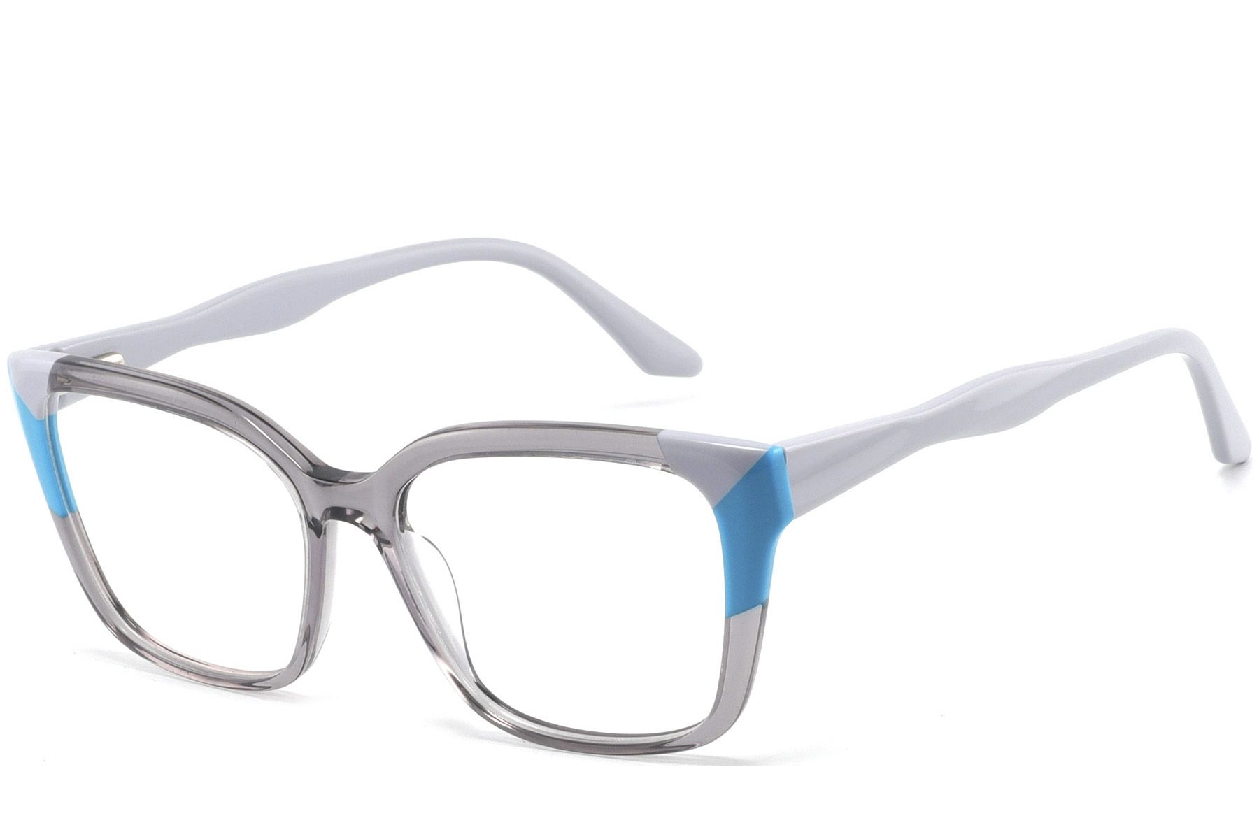 Rectangular Gray Acetate Glasses #BS2425-0861