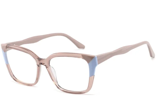 Lunettes rectangulaires en acétate rose #BS2425-0863