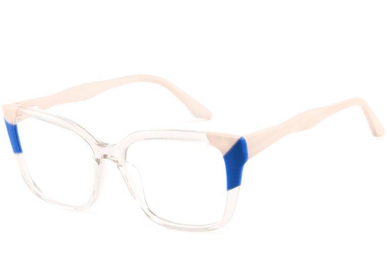 Bicchieri rettangolari in acetato color crema #BS2425-0864