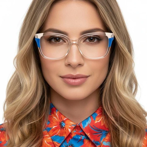 Rectangular Blue Acetate Glasses #BS2425-0864