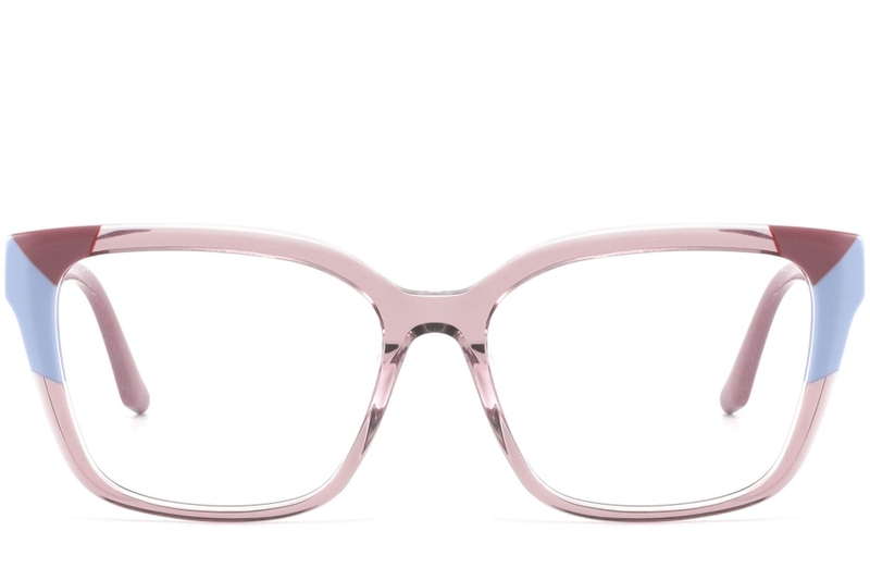 Rectangular Pink Acetate Glasses #BS2425-0865
