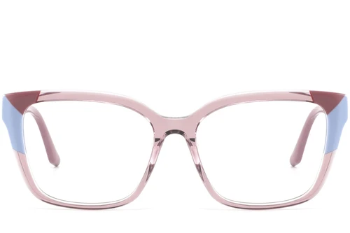 Rectangular Pink Acetate Glasses #BS2425-0865