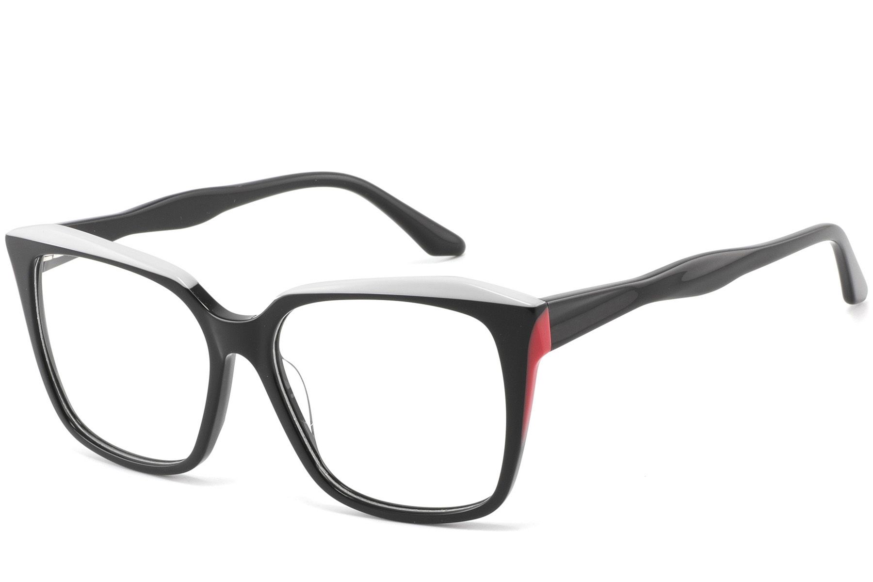 Rectangular Black Acetate Glasses #BS2425-0875