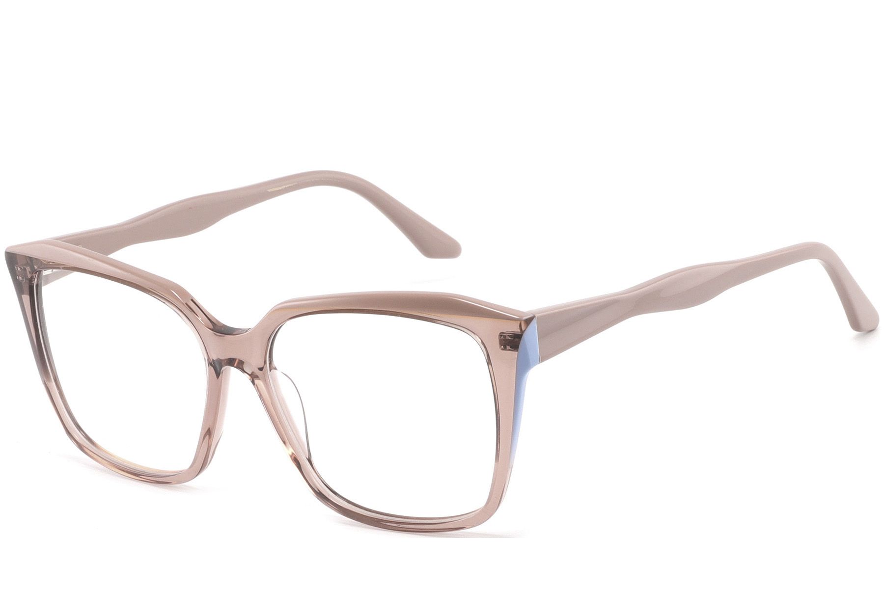 Rectangular Brown Acetate Glasses #BS2425-0877