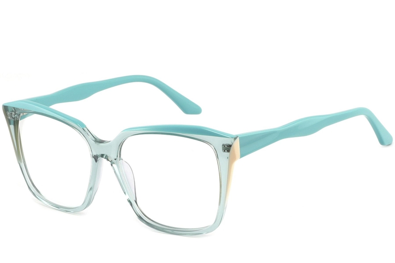 Rechteckige blaue Acetatgläser #BS2425-0879