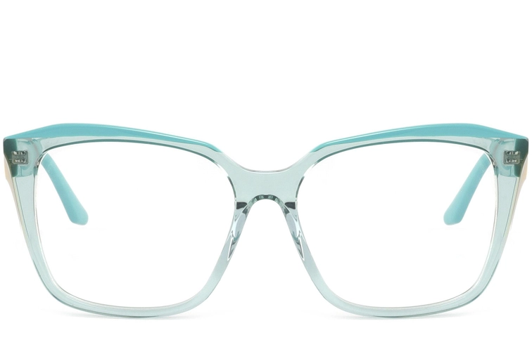 Lunettes rectangulaires en acétate bleu #BS2425-0879