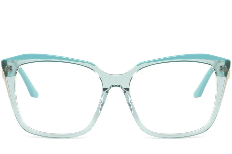 Gafas rectangulares de acetato azul #BS2425-0879