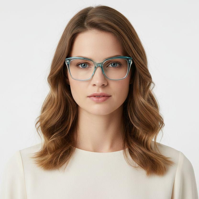 Rectangular Blue Acetate Glasses #BS2425-0879