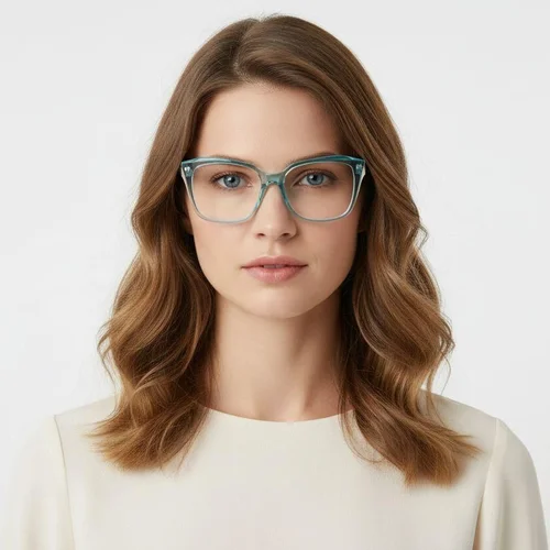 Lunettes rectangulaires en acétate bleu #BS2425-0879