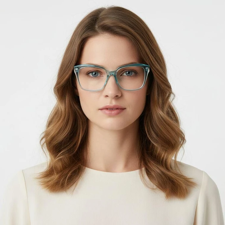 Gafas rectangulares de acetato azul #BS2425-0879