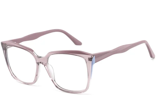 Lunettes rectangulaires en acétate rose #BS2425-0880