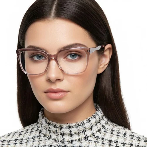 Lunettes rectangulaires en acétate rose #BS2425-0880