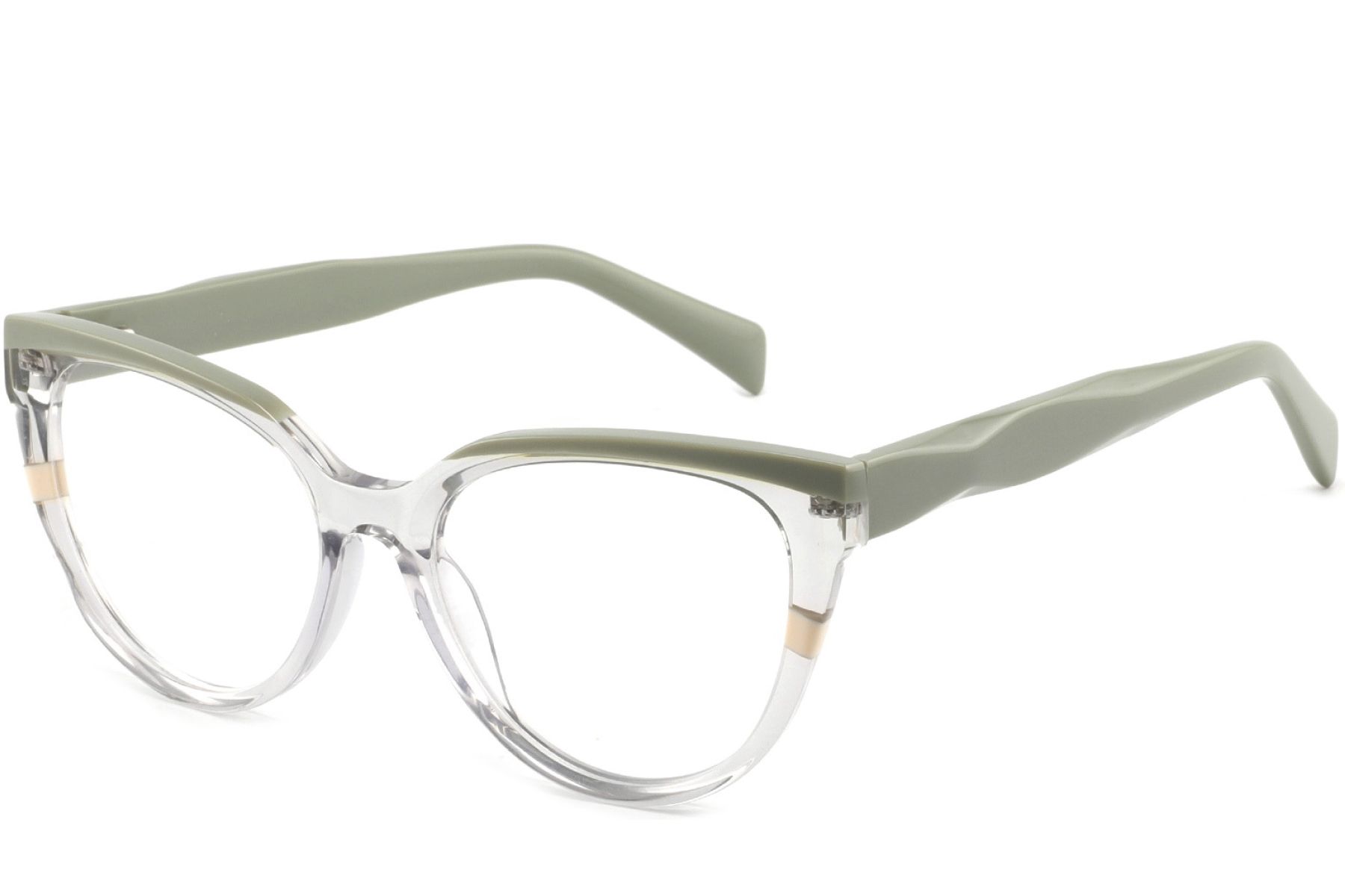 Oval Green Acetate Glasses #BS2425-0882