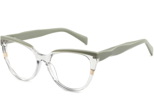 Oval Green Acetate Glasses #BS2425-0882