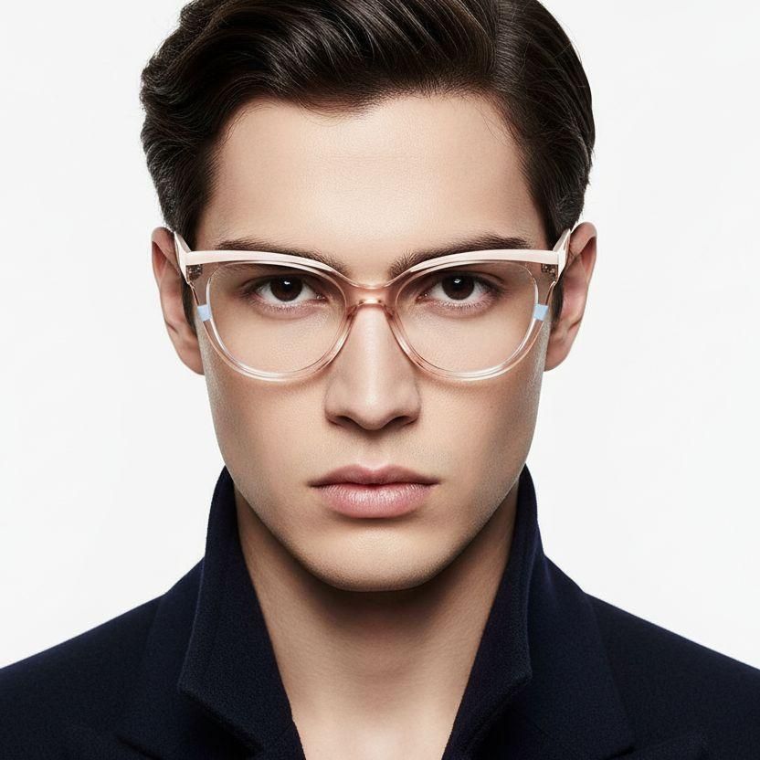 Oval Cream Acetate Glasses #BS2425-0883