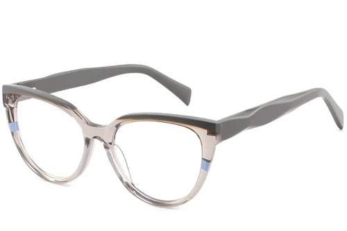 Lunettes ovales en acétate gris #BS2425-0884