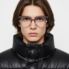 Gafas ovaladas de acetato gris #BS2425-0884