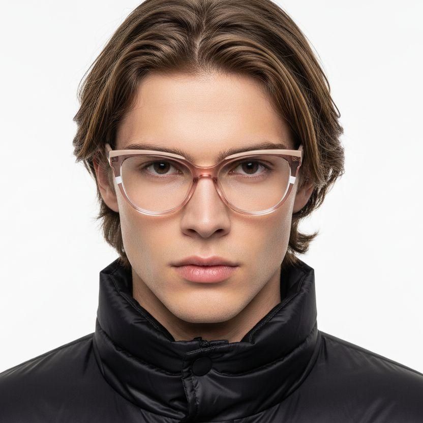 Oval Pink Acetate Glasses #BS2425-0885