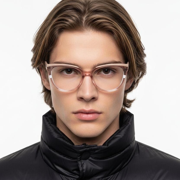 Gafas ovaladas de acetato rosa #BS2425-0885