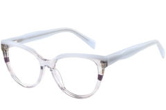 Gafas ovaladas de acetato azul #BS2425-0886