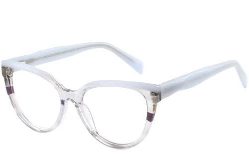 Lunettes ovales en acétate bleu #BS2425-0886