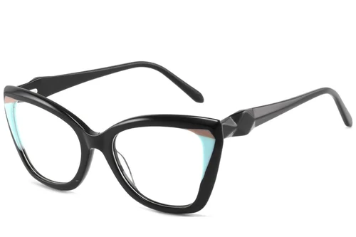 Lunettes papillon en acétate noir #BS2425-0887